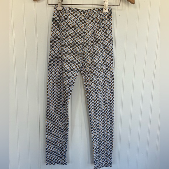 Misha And Puff Blue and White Flower Leggings 8Y - Picture 4 of 6